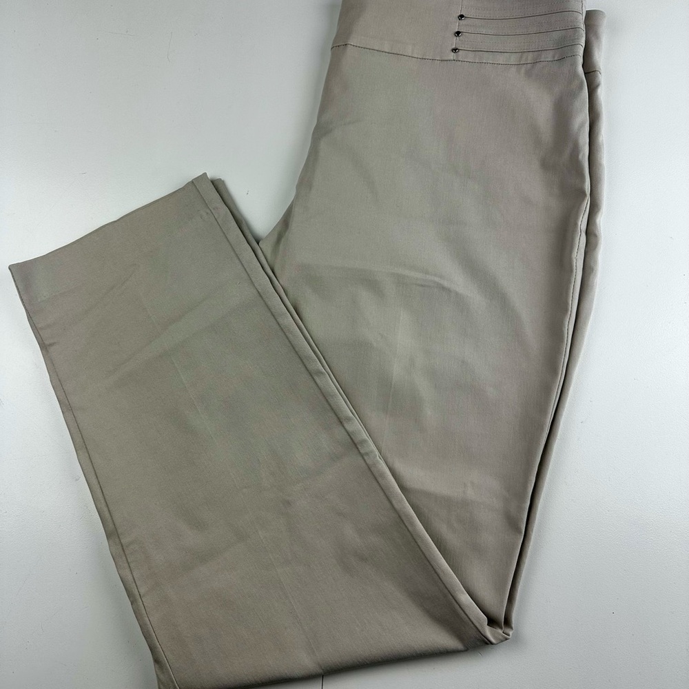 JM Collection Women's Straight Leg Pants in Tan. Size 16W